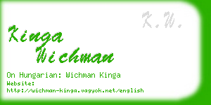 kinga wichman business card